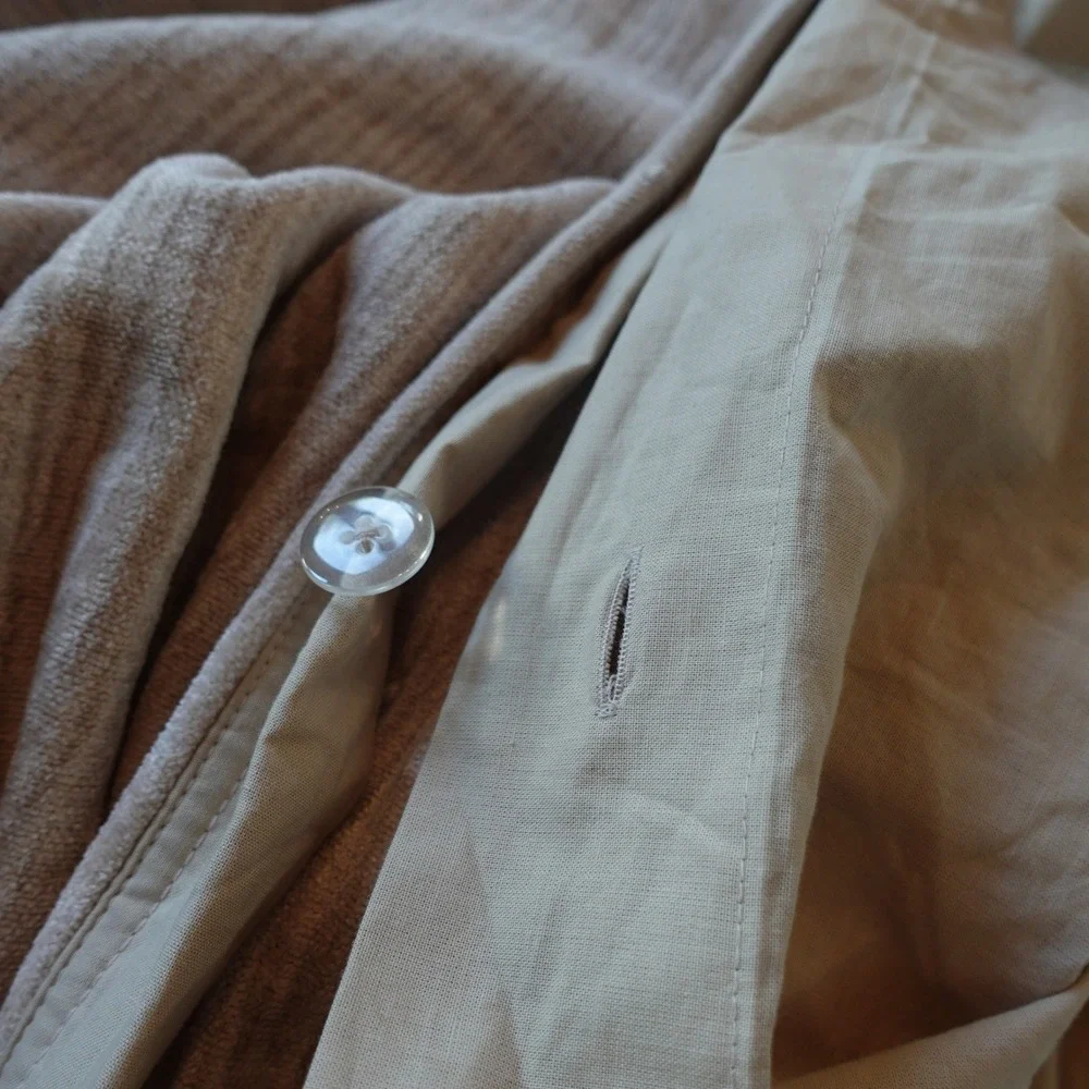 West Elm Chenille Duvet Cover Full/Queen Taupe Beige Textured Viscose Cotton